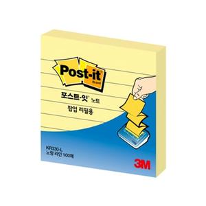 3M 포스트잇 팝업 KR-330 노랑 라인 /팝업리필 KR330