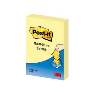 3M 포스트잇 팝업 KR-320 노랑 / 팝업리필 KR320