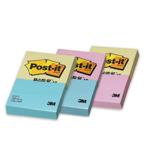 (270개 박스)3M 포스트잇653 노랑/핑크/653-2/2패드